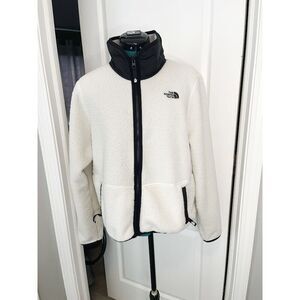 The North Face Fleece Sherpa Full Zip Contrast Trim Collar Pocket Cozy Jacket
